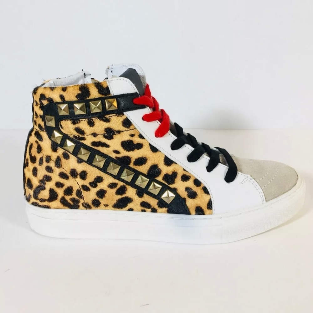New Steve Madden ladies high tops multi color/material w/metal studs, size 9
